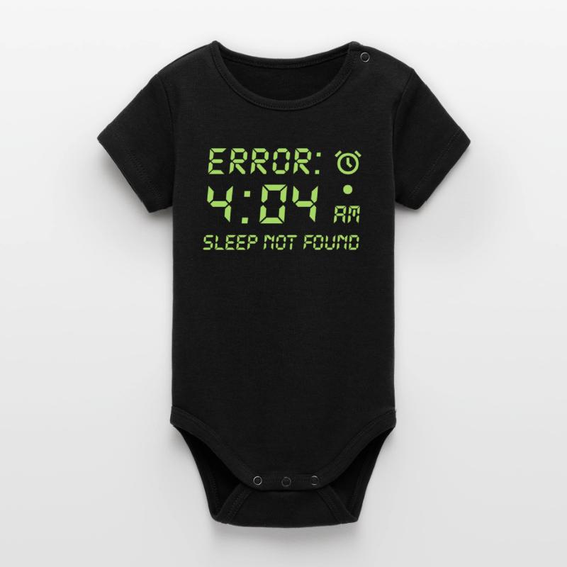 Error 404, sleep not found funny programmer gamer Organic Short Sleeve Baby Bodysuit by Stanley/Stella