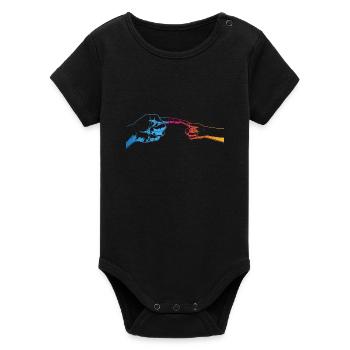 father and daughter - Organic Short Sleeve Baby Bodysuit by Stanley/Stella - black - Front