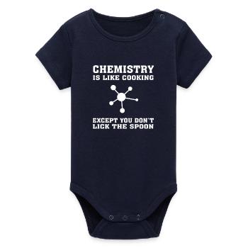 Ingénieur chimiste drôle, la chimie est comme la cuisine - Body bébé manches courtes bio Stanley/Stella - marine - Devant