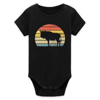 gnu - Organic Short Sleeve Baby Bodysuit by Stanley/Stella - black - Front