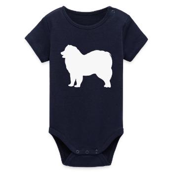 Samoyed - Organic Short Sleeve Baby Bodysuit by Stanley/Stella - navy - Front