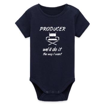 Video Producer - Organic Short Sleeve Baby Bodysuit by Stanley/Stella - navy - Front