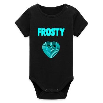 FROSTY HEART - in love - Organic Short Sleeve Baby Bodysuit by Stanley/Stella - black - Front