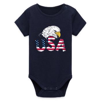 Aigle des États-Unis - Body bébé manches courtes bio Stanley/Stella - marine - Devant