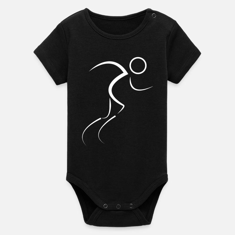 Marathon Marathonlauf - Body bébé manches courtes bio Stanley/Stella - noir