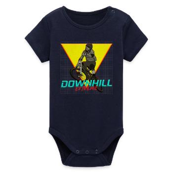 Downhill Extreme Motiv - Organic Short Sleeve Baby Bodysuit by Stanley/Stella - navy - Front