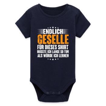 Geselle Gesellenprüfung - Organic Kurzarm-Babybody von Stanley/Stella - Navy - Vorne
