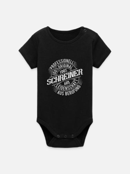 Schreiner - Organic Kurzarm-Babybody von Stanley/Stella - Schwarz