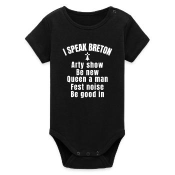 Bretagne, Breton, Bretagne humour, Breton - Body bébé manches courtes bio Stanley/Stella - noir - Devant