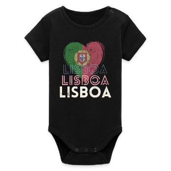 Lisbonne Portugal, belle ville est ma ville natale - Body bébé manches courtes bio Stanley/Stella - noir - Devant