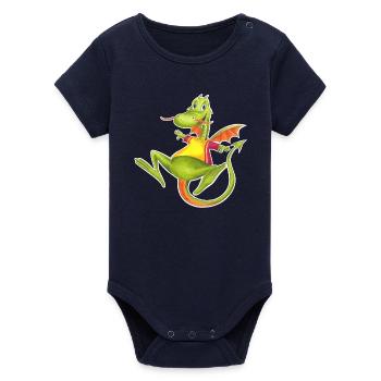 petit dragon - Body bébé manches courtes bio Stanley/Stella - marine - Devant
