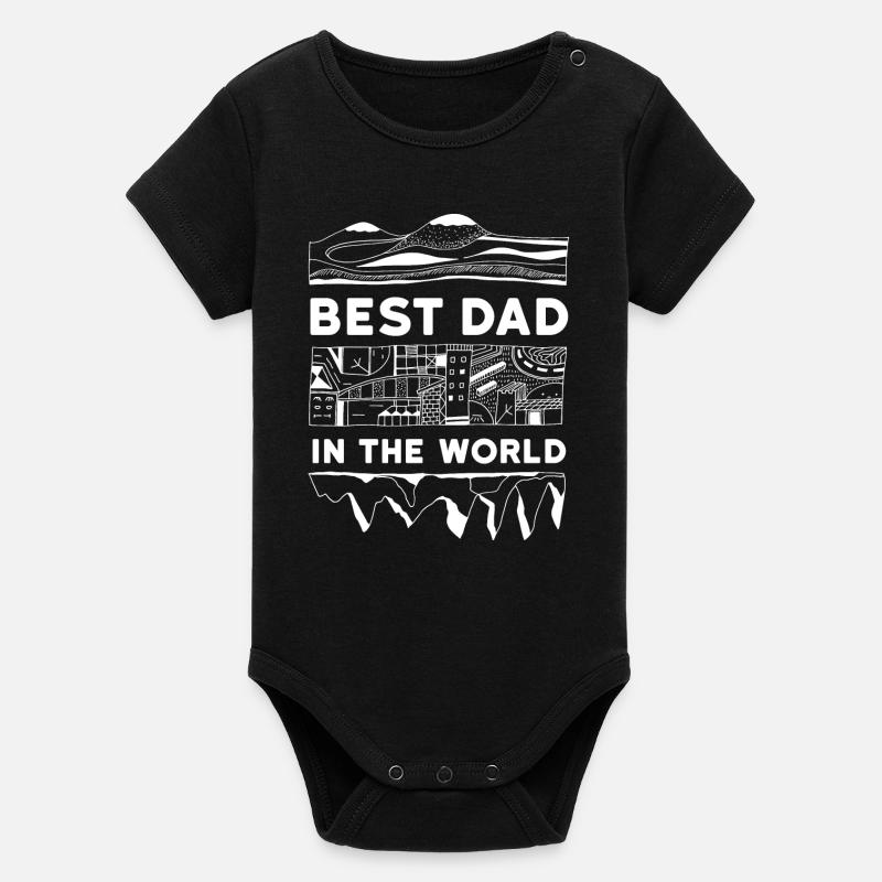 Meilleur papa du monde! Père Aventure - Body bébé manches courtes bio Stanley/Stella - noir