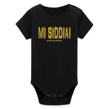 t-shirt Sicile t-shirt mi siddiai siciliano - Body bébé manches courtes bio Stanley/Stella - noir - Devant