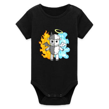 Sheep - Angels and Devils - Organic Short Sleeve Baby Bodysuit by Stanley/Stella - black - Front