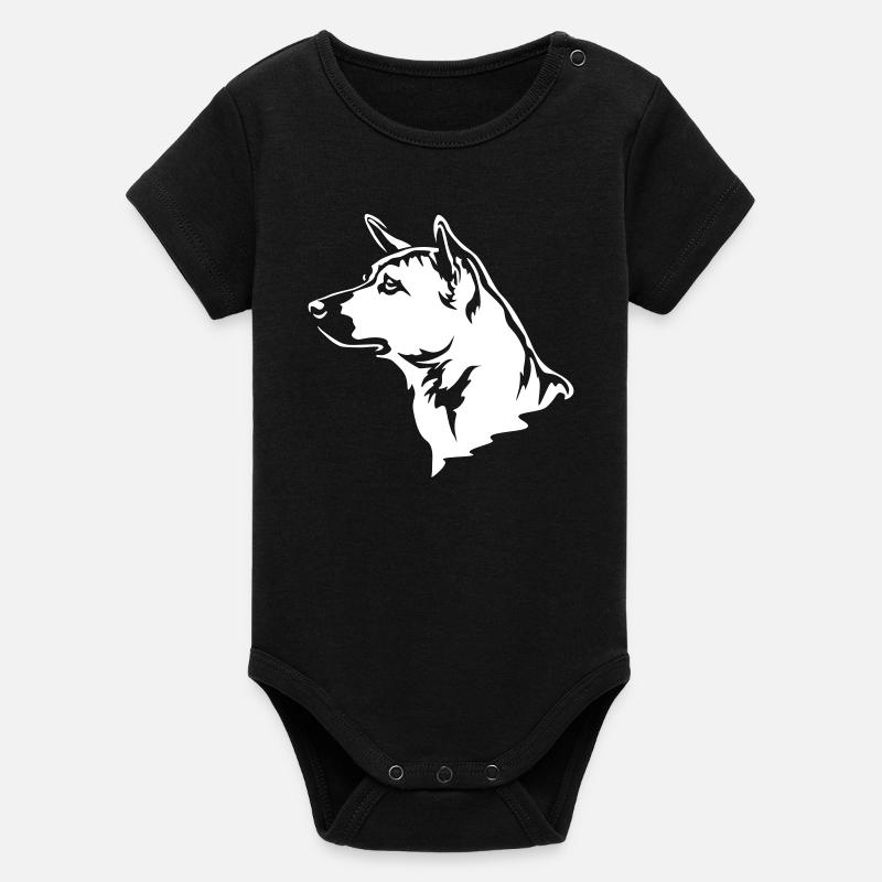 Thai Ridgeback Head « Black Edition » - Body bébé manches courtes bio Stanley/Stella - noir