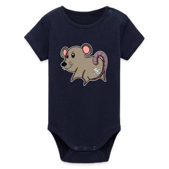 Maus Arsch - Maus Hintern - Organic Kurzarm-Babybody von Stanley/Stella - Navy - Vorne