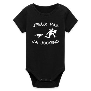 jogging, footing, running - Body bébé manches courtes bio Stanley/Stella - noir - Devant