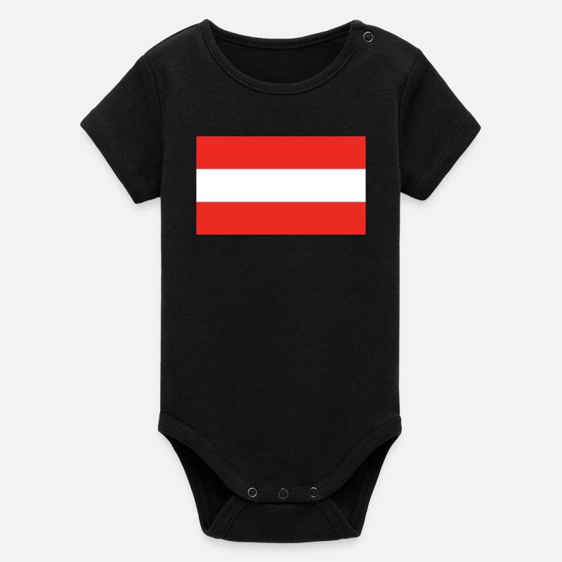 Drapeau national de l’Autriche - Body bébé manches courtes bio Stanley/Stella - noir