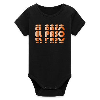 El Paso Gradient Grid - Organic Short Sleeve Baby Bodysuit by Stanley/Stella - black - Front