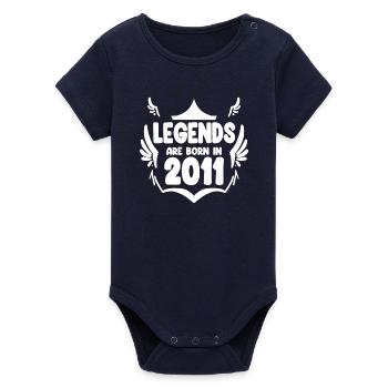 2011 - millésime 2011 - année de construction 2011 cadeau - Body bébé manches courtes bio Stanley/Stella - marine - Devant