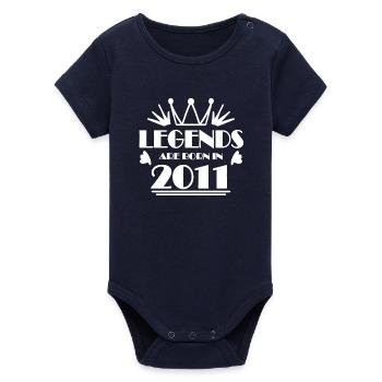 2011 - millésime 2011 - année de construction 2011 cadeau - Body bébé manches courtes bio Stanley/Stella - marine - Devant