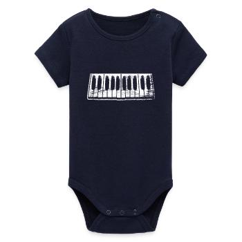 Clavier de piano - Body bébé manches courtes bio Stanley/Stella - marine - Devant