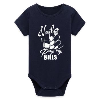 Nails Pay My Bills Manucure - Body bébé manches courtes bio Stanley/Stella - marine - Devant