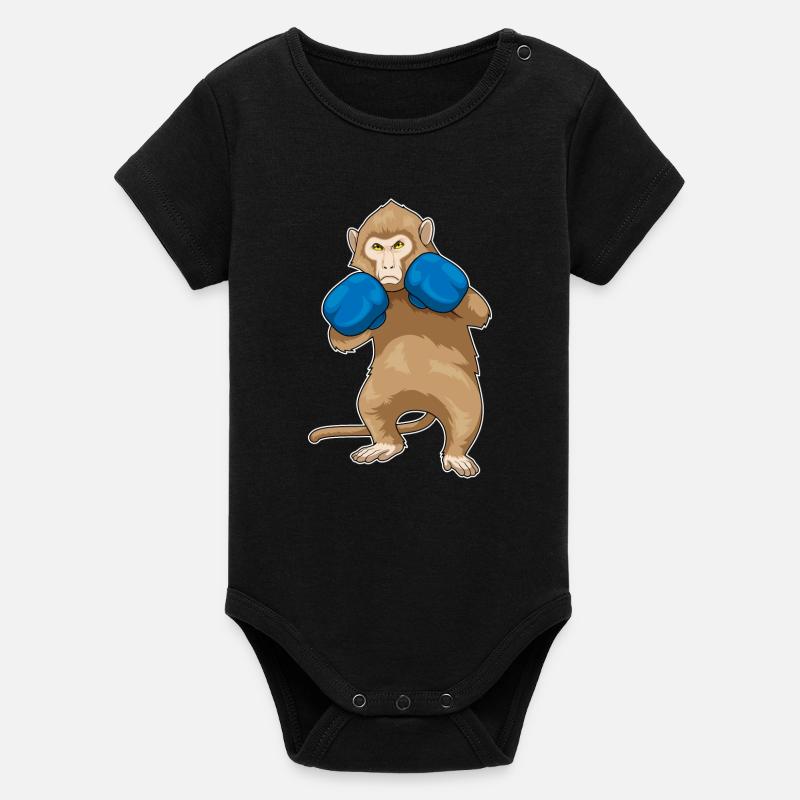 Monkey Boxer Gants de boxe Boxe Boxe - Body bébé manches courtes bio Stanley/Stella - noir