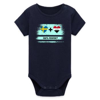 Irak et Suède 100% Parfait / Cadeau - Body bébé manches courtes bio Stanley/Stella - marine - Devant