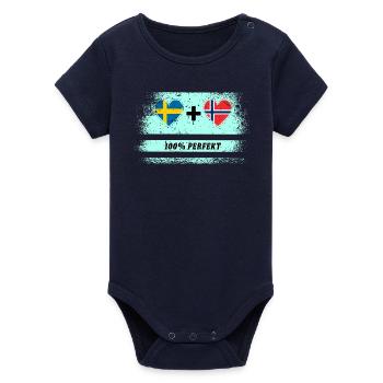Norvège et Suède 100% Parfait / Cadeau - Body bébé manches courtes bio Stanley/Stella - marine - Devant
