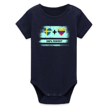 Venezuela et Suède 100% parfait / cadeau - Body bébé manches courtes bio Stanley/Stella - marine - Devant