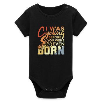 Blague de cycliste - Body bébé manches courtes bio Stanley/Stella - noir - Devant