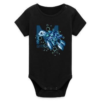 Maritime Turtle - Organic Short Sleeve Baby Bodysuit by Stanley/Stella - black - Front