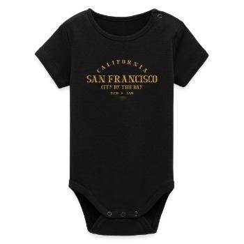 San Francisco - Organic Short Sleeve Baby Bodysuit by Stanley/Stella - black - Front