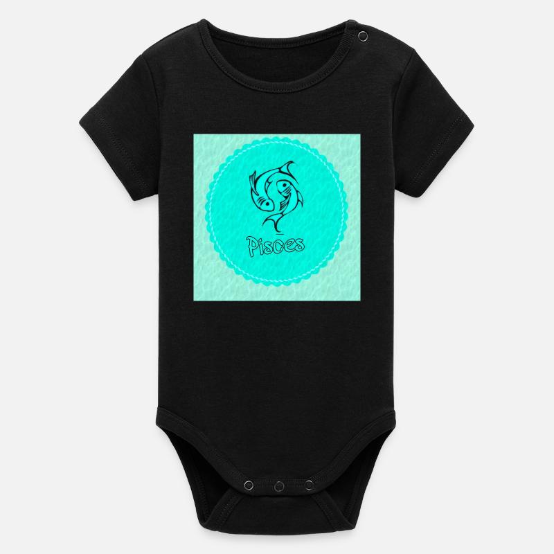 Fische - Organic Kurzarm-Babybody von Stanley/Stella - Schwarz