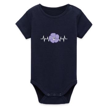 Pétale de fleur pourpre - Body bébé manches courtes bio Stanley/Stella - marine - Devant