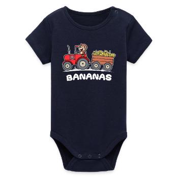Traktor Bauer Spruch Feld Landmaschinen Ackerbau - Organic Kurzarm-Babybody von Stanley/Stella - Navy - Vorne