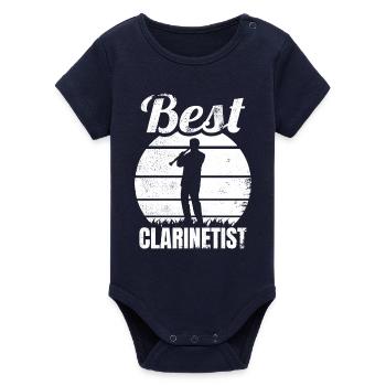 Bester Klarinettist - Organic Kurzarm-Babybody von Stanley/Stella - Navy - Vorne