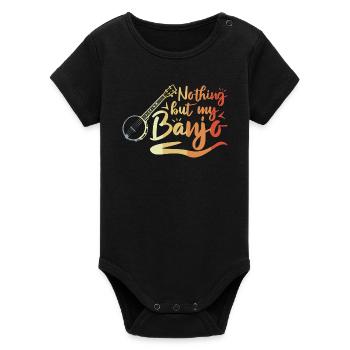 Witziger Banjospieler Spruch - Organic Kurzarm-Babybody von Stanley/Stella - Schwarz - Vorne