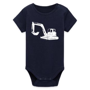 Silhouette de conducteur de pelle - Opérateur d’équipement de construction - Body bébé manches courtes bio Stanley/Stella - marine - Devant