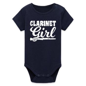 Clarinettiste - Body bébé manches courtes bio Stanley/Stella - marine - Devant