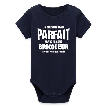 bricoleur, bricolage, bricoler - Body bébé manches courtes bio Stanley/Stella - marine - Devant