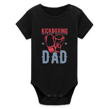 Kickboxing Dad - Organic Short Sleeve Baby Bodysuit by Stanley/Stella - black - Front