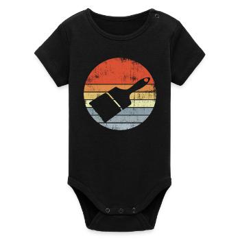 Maler Lackierer Pinsel - Organic Kurzarm-Babybody von Stanley/Stella - Schwarz - Vorne