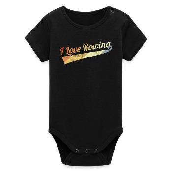 I like rowing - Organic Short Sleeve Baby Bodysuit by Stanley/Stella - black - Front
