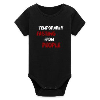 Fasting people - Organic Short Sleeve Baby Bodysuit by Stanley/Stella - black - Front