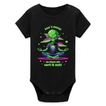 Alien Regulates this ! - Organic Short Sleeve Baby Bodysuit by Stanley/Stella - black - Front