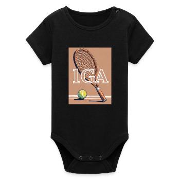 TENNIS WORLD - 1GA AI Generated - Organic Short Sleeve Baby Bodysuit by Stanley/Stella - black - Front