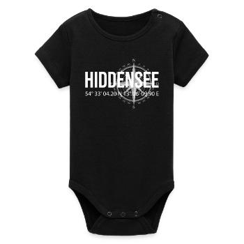 Koordinaten Hiddensee - Organic Kurzarm-Babybody von Stanley/Stella - Schwarz - Vorne