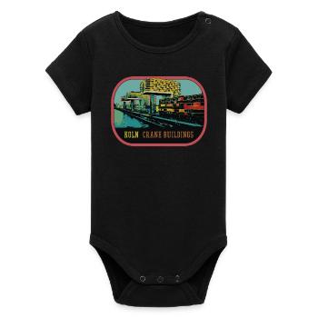Köln, Die Kranhäuser im Rheinauer Hafen - Organic Kurzarm-Babybody von Stanley/Stella - Schwarz - Vorne